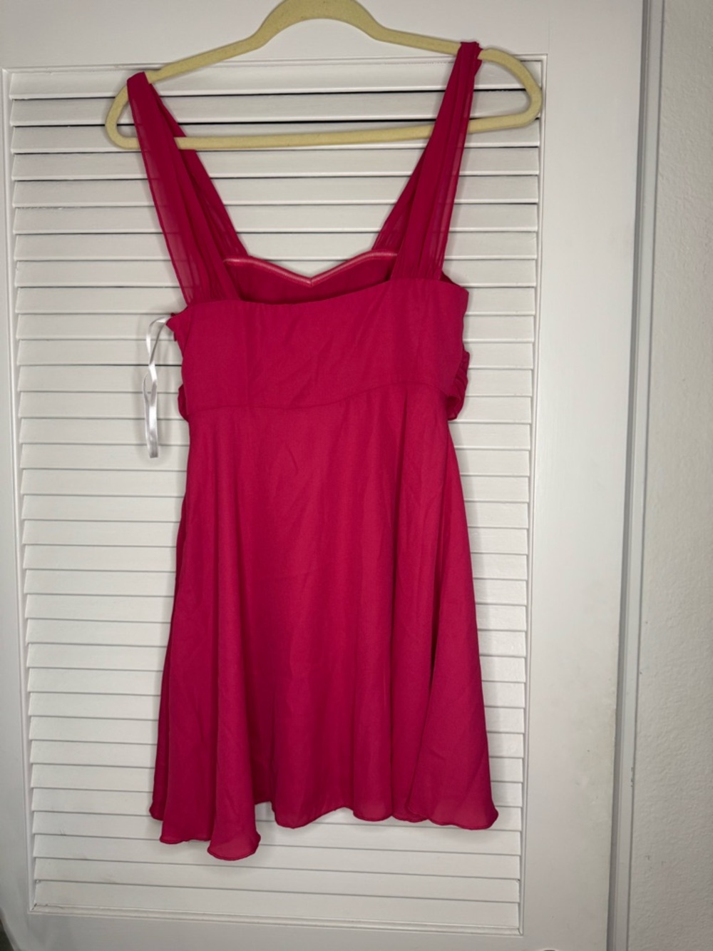 Hot Pink Ruffle Swing Dress - Picture 2 of 3